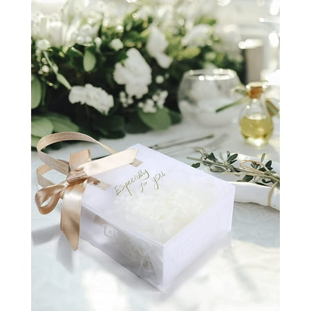 AYOTEE Small Gift Bags Bulk Birthday Valentines with Champagne Color Paper Filler and Ribbon 4 Pcs 5.3x2.7x5.9 Frosted Plastic Clear Gift Bags with Handles Small Reusable Gift Bags for Wedding AYOTEE Small Gift Bags Bulk Birthday Valentines with Champagne Color Paper Filler and Ribbon 4 Pcs 5.3x2.7x5.9 Frosted Plastic Clear Gift Bags with Handles Small Reusable Gift Bags for Wedding